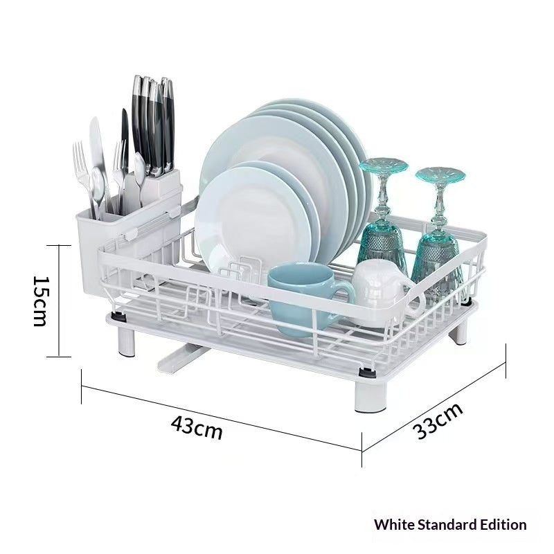 Kitchen Dish Rack Multi-functional Bowl And Plate Organizer Utensil And Cutlery Draining Rack