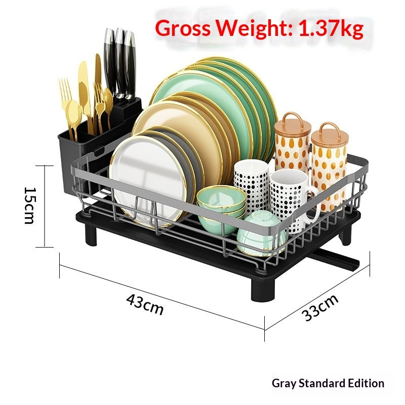 Kitchen Dish Rack Multi-functional Bowl And Plate Organizer Utensil And Cutlery Draining Rack