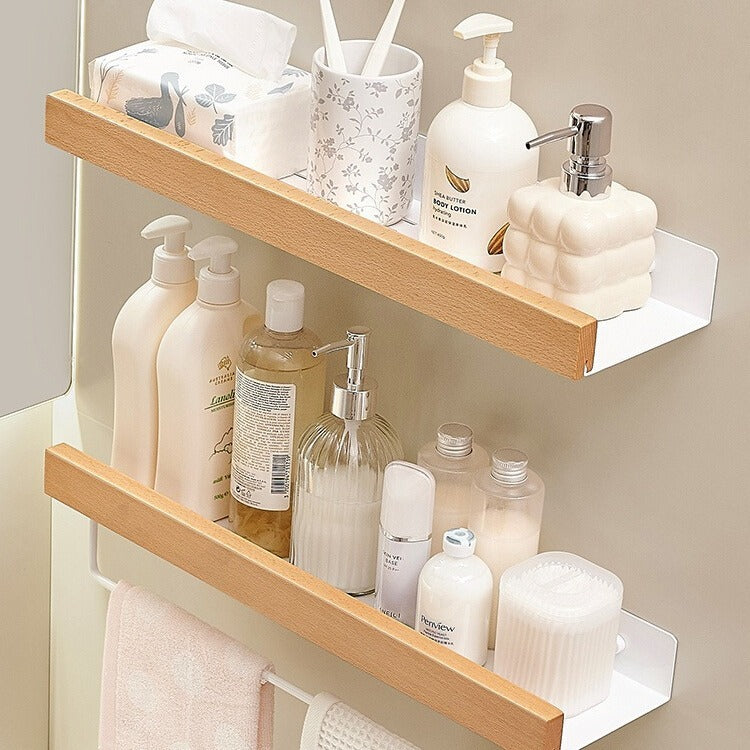 Punch-free Wall-mounted Log-style Cosmetic Organizer Rack