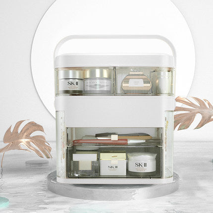 Makeup Organizer With Mirror LED light Large Capacity Jewelry Rack