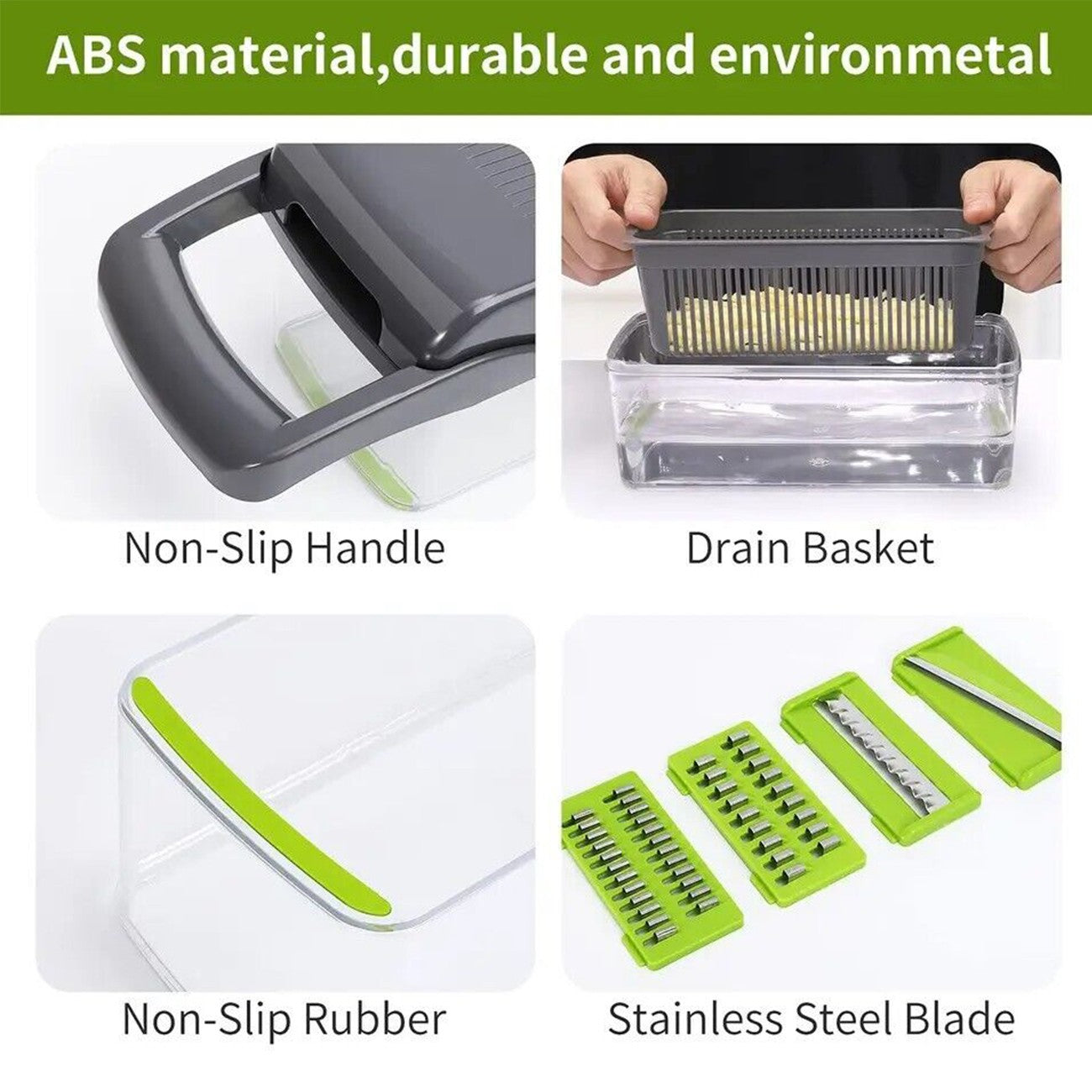 Nice Smart 15TLG Dicer Vegetable Slicer Shredder Manual Onion Chopper