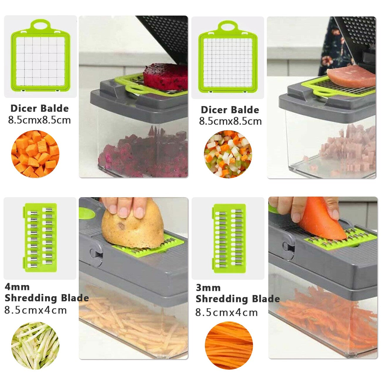 Nice Smart 15TLG Dicer Vegetable Slicer Shredder Manual Onion Chopper